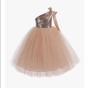 Rose gold flower girl dress, size 3T